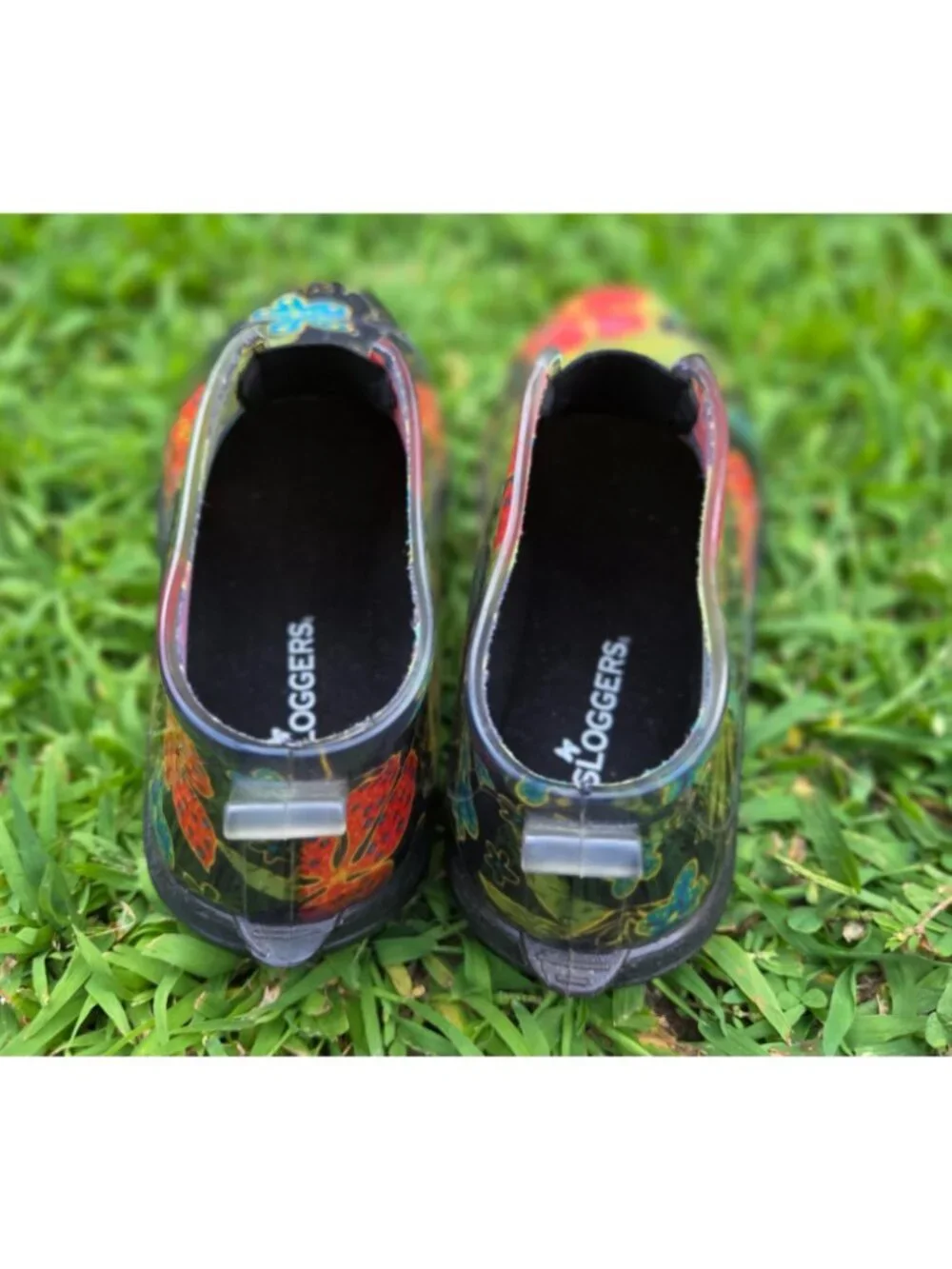Sloggers Women's 9 Waterproof Rain and Garden Ankle Boots Midsummer Black Floral